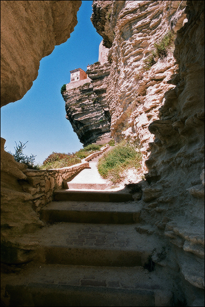 Bonifaçio - Stairway to House on Cliff Line 